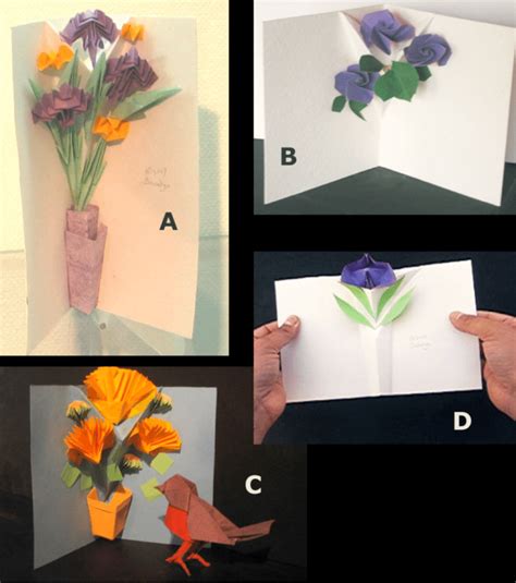 Pop-up flower cards, an application of Collapsible Origami. All flowers... | Download Scientific ...