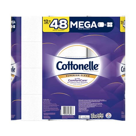 Cottonelle Ultra ComfortCare Soft Bath Tissue, 12 Mega Rolls Toilet ...