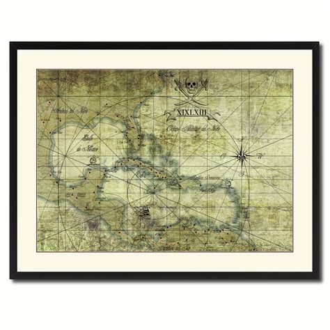 Caribbean Vintage Antique Map Wall Art Home Decor Gift Ideas Canvas Print Custom | eBay