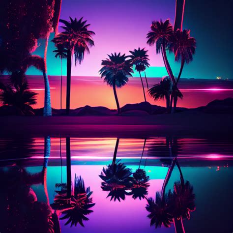 Neon Palm Tree, Palm Trees, Palm Tree Drawing, Synthwave Art, Miami Sunset, Sunset Tattoos, Palm ...