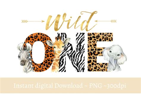 Wild One Baby Safari Animals PNG, Watercolor Baby Animals by Bubblegum Designs UK on Dribbble