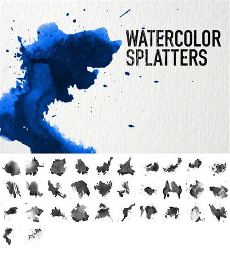 30 Sets of Watercolor Free Brushes for Photoshop - Designmodo