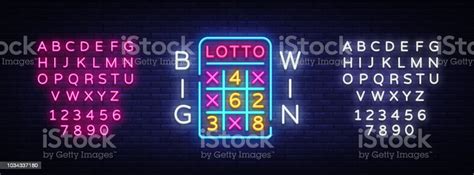 Lottery Neon Logo Vector Lotto Neon Sign Design Template Modern Trend Design Night Neon ...