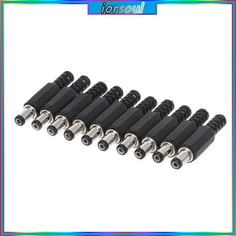 IOR 10 Pcs 5 5x2 1mm Male for DC In-Line Plug Socket Jack Connector Adapter Plastic | Shopee ...