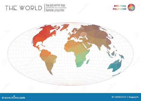 Low poly world map. stock vector. Illustration of continent - 169361512