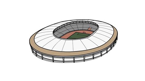 How to draw a stadium - YouTube