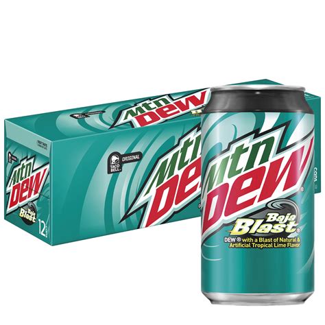 Mountain Dew Baja Blast Tropical Lime Soda Pop, 12 oz 12 Pack Cans - Walmart.com