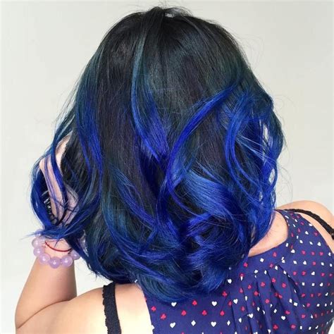 40 Two Tone Hair Styles | Blue hair highlights, Royal blue hair, Hair highlights