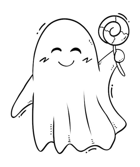 Halloween Cute Ghost Coloring Pages