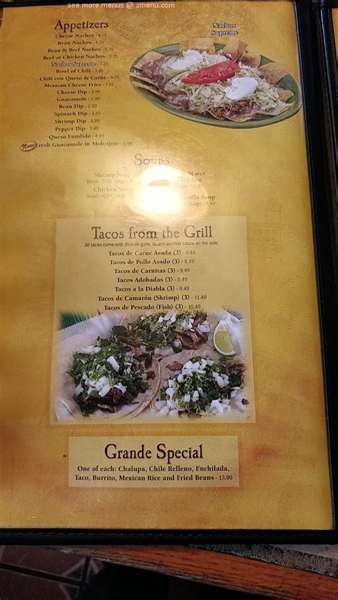 Menu at El Cerrito restaurant, Altavista