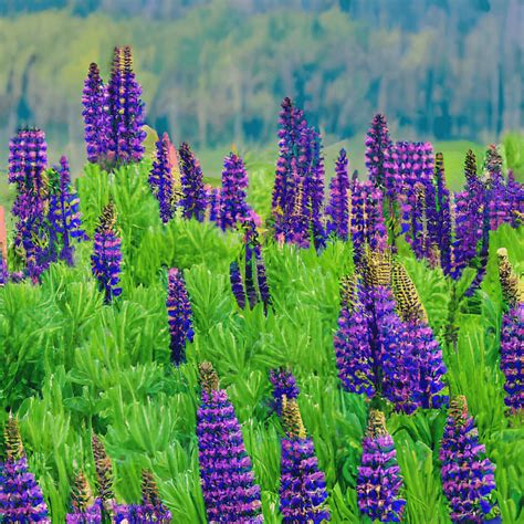 Prairie Landscape with Lupines · Creative Fabrica