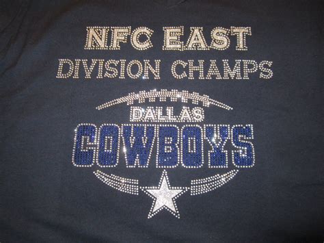 NFC East Champions Dallas Cowboys Rhinestone Navy V-neck