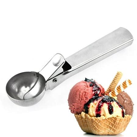 Ice Cream Scoop with Trigger Lever Stainless Steel Ice Cream Spade Com fort Grip for Hard Ice ...