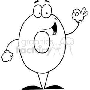 Cartoon Character Happy Number 0 clipart - Graphics Factory