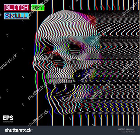 Glitch Art Skull Vector Illustration Digital Stock Vector (Royalty Free ...