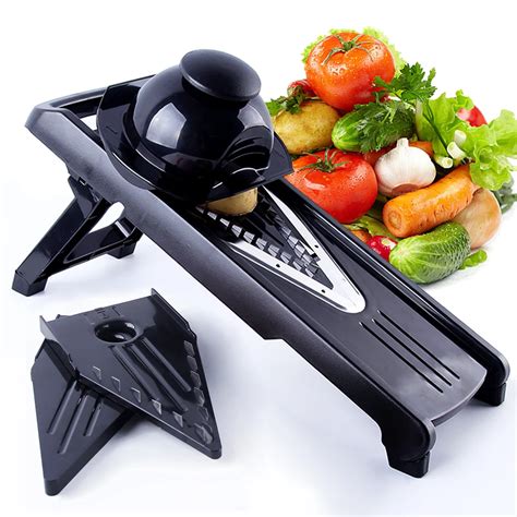 Professional Vegetable Slicer V Type Mandoline Slicer Cutter with 5 Blades Potato Slicer Chopper ...