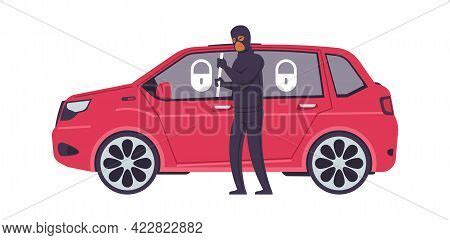 Theft Car. Cartoon Vector & Photo (Free Trial) | Bigstock