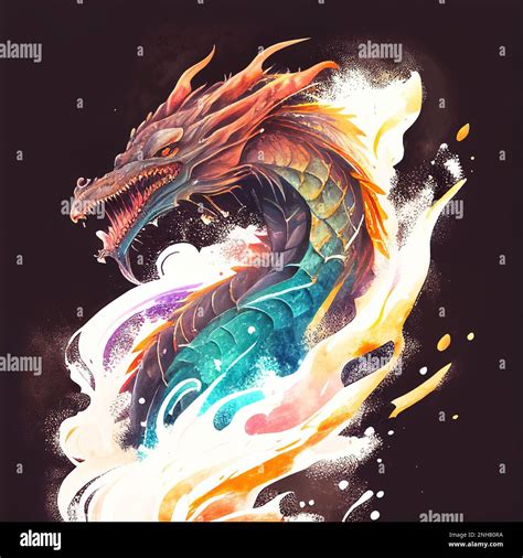 Chinese Sea Dragon detailed illustration Stock Photo - Alamy