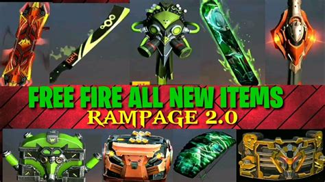 FREE FIRE RAMPAGE 2.0 ALL UPCOMING ITEMS FULL DETAILS ll NEW SKINS - YouTube