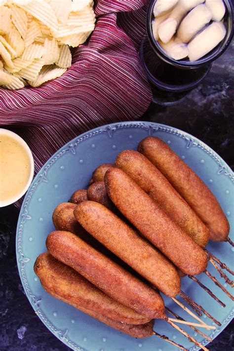 EASY Corn Dog Recipe with Honey Mustard Sauce