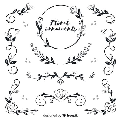 Free Vector | Floral ornaments collection