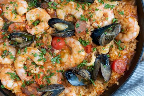 Authentic, Spicy Seafood Paella Recipe with Saffron - Hip Foodie Mom