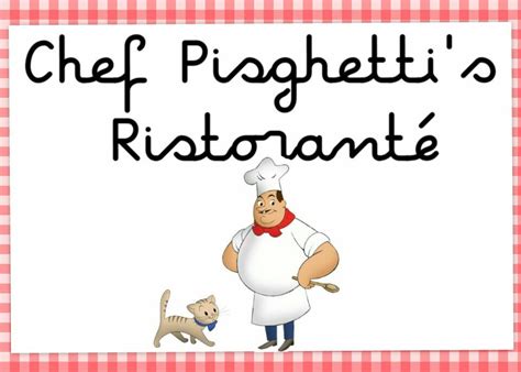 Food table sign chef pisghetti curious george birthday party | Curious ...