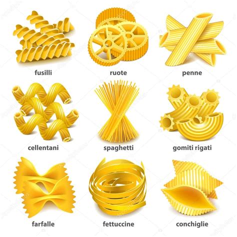 Pasta types icons vector set Stock Vector by ©andegraund548 117800224