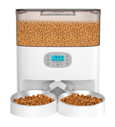 Automatic Cat Feeder, HoneyGuaridan 6L Pet Feeder for 2 Cats & Dogs ...