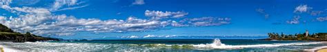 Panoramic View Of A Beach Stock Photo - Download Image Now - iStock