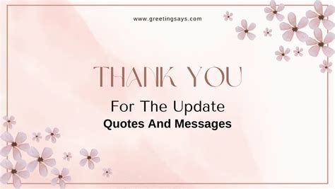 Thank You For The Update Quotes And Messages - Greeting Says