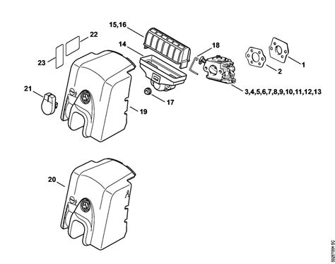 Visual Guide: Exploring MS250-C Carburetor Parts Diagram by Stihl