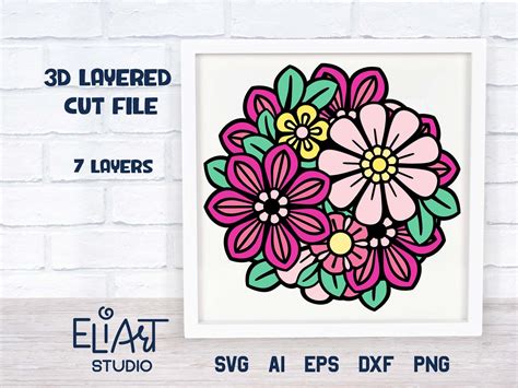 Mandala SVG 3d SVG Layered Flower Floral Mandala SVG. - Etsy