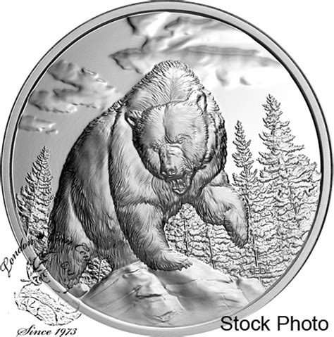 Canada: 2023 $20 Ultra High Relief Great Hunters: Grizzly Bear Pure Silver Coin - London Coin ...