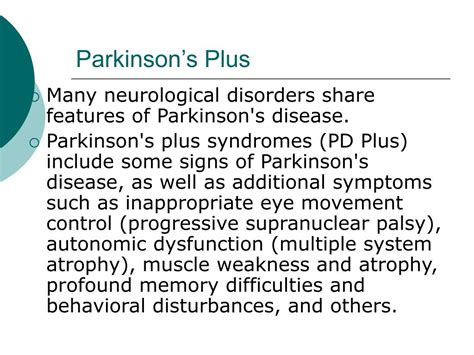 PPT - Parkinson’s Plus PowerPoint Presentation, free download - ID:640529