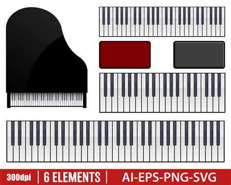 Piano Top View and Piano Keybaord Clipart Vector Design - Etsy UK