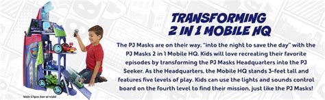 Amazon.com: PJ Masks Transforming 2 in 1 Mobile HQ, Kids Toys for Ages ...