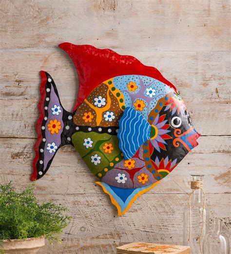 Handcrafted Colorful Metal Fish Wall Art | Wind and Weather