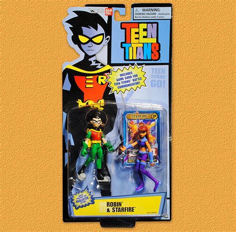 RARE 2005 TEEN TITANS ROBIN and STARFIRE 3 1/2" ACTION FIGURES by ...