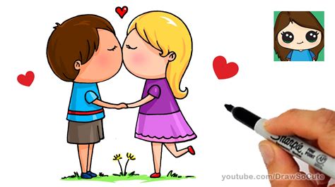 How to Draw a Boy and Girl Kissing Easy - YouTube