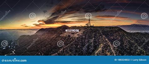 LA Hollywood Sign at Sunset Editorial Photography - Image of california ...