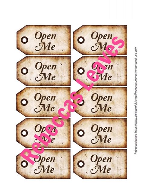 Open Me Alice In Wonderland gift tags Digital Download | Etsy