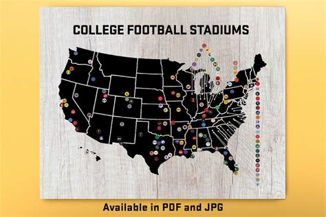 Printable College Football Stadium Map Digital Download - Etsy Canada