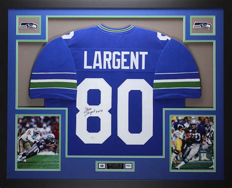 Steve Largent Autographed and Framed Blue Seahawks Jersey