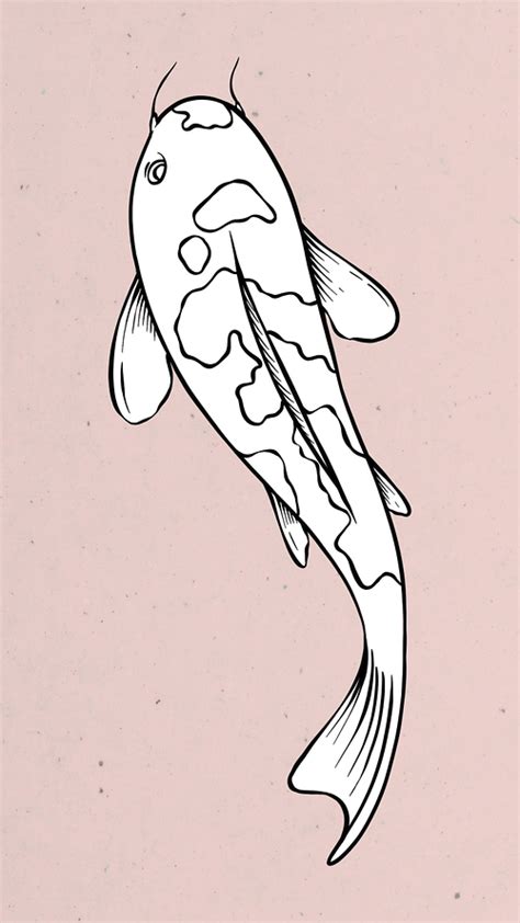 Hand drawn koi fish design | Free PSD Illustration - rawpixel | Koi fish drawing, Koy fish ...