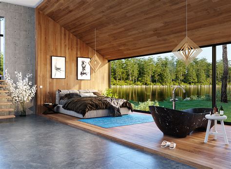 Bedroom by lake on Behance