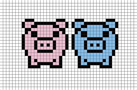 Minecraft Pig Pixel Art