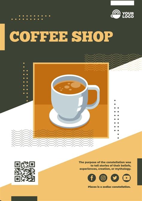 Free Simple Coffee Shop Cup Poster template