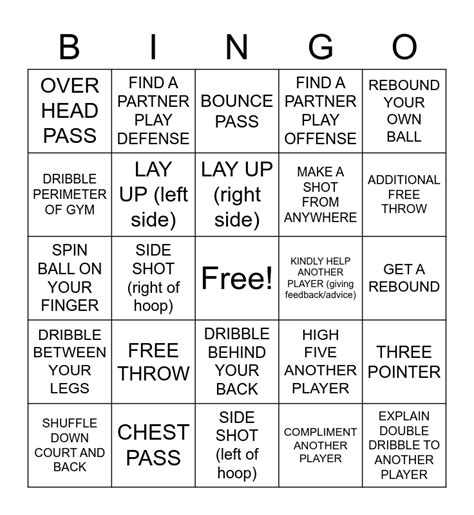 BASKETBALL BINGO Card