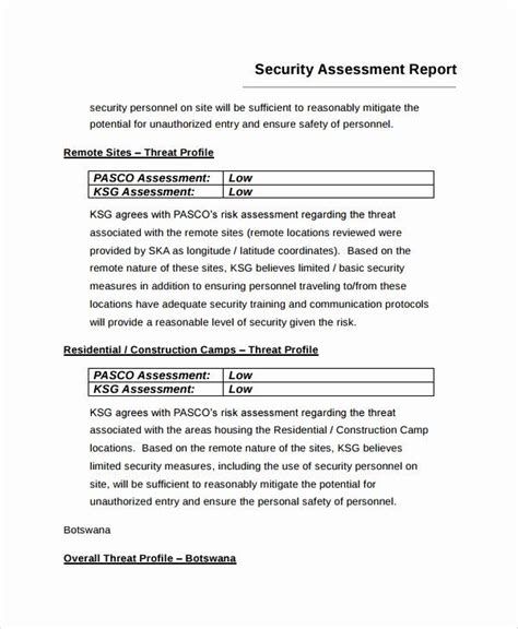 Security Risk assessment Template New 9 Sample Risk assessment Report ...